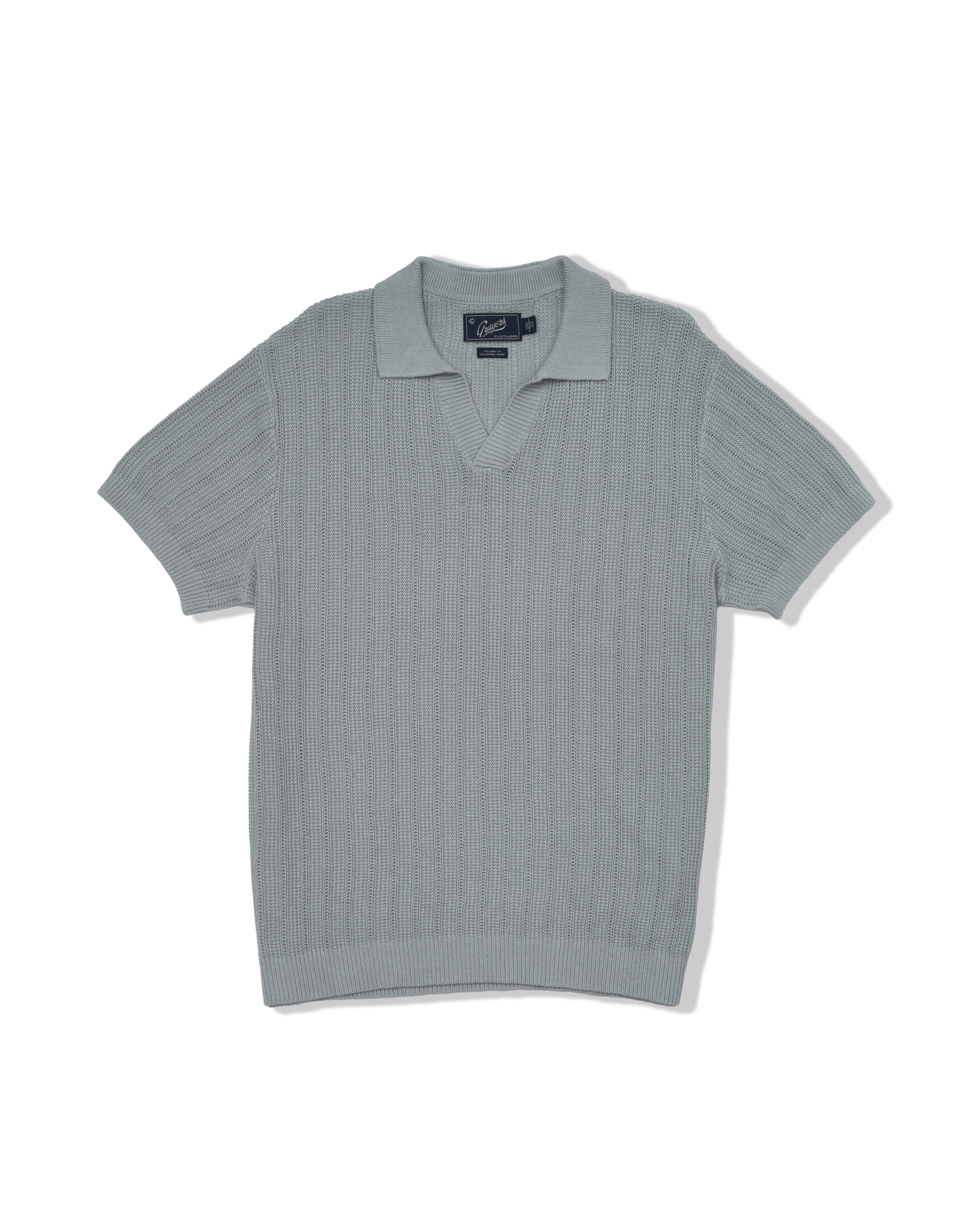 Boca Cotton Linen Johnny Collar Polo - Seafoam