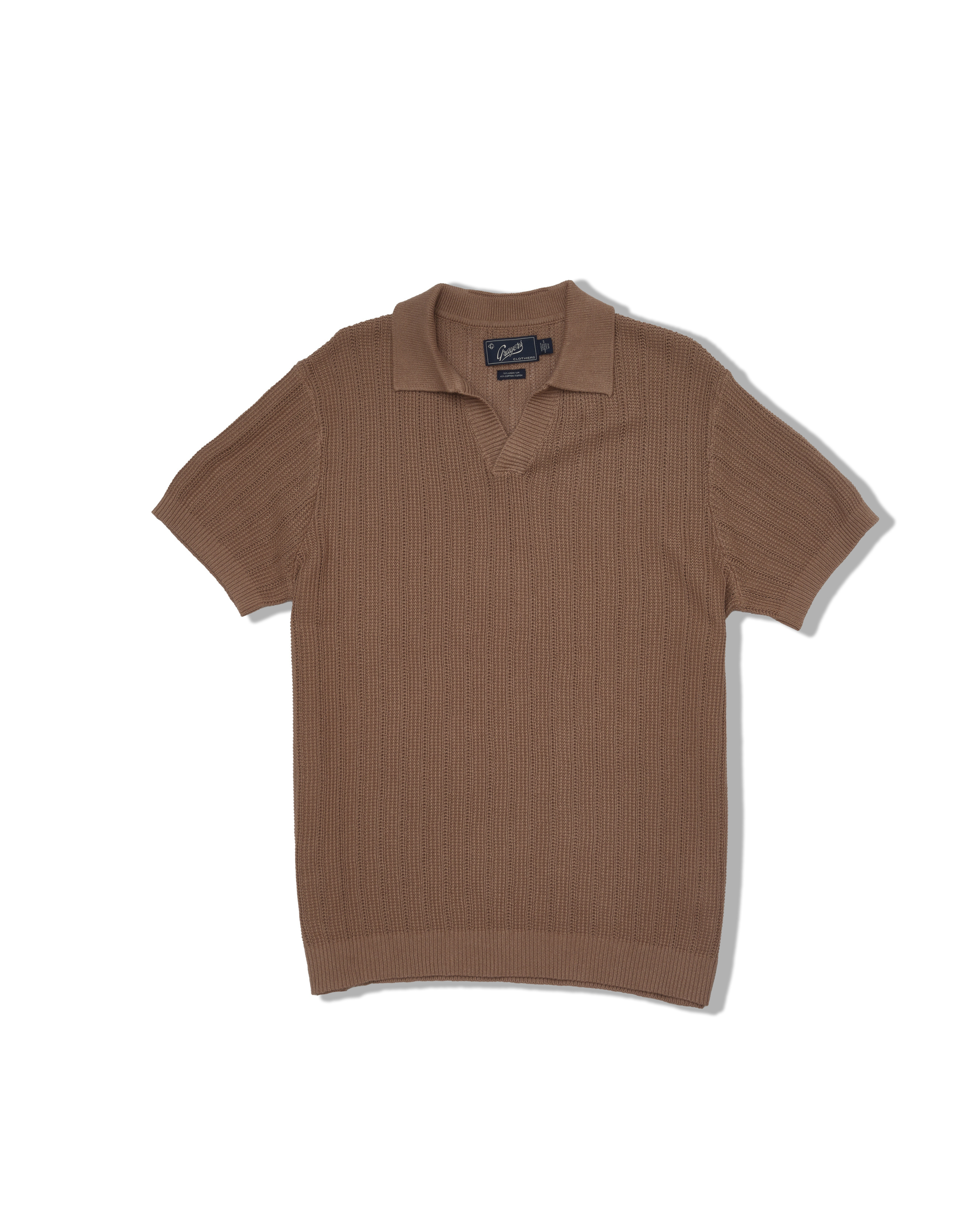 Boca Cotton Linen Johnny Collar Polo - Putty