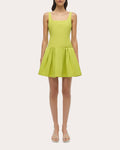 Lucy Faille Sleeveless Drop-Waist Mini Dress