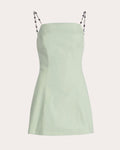 Kiara Embellished Stretch Cotton Mini Dress