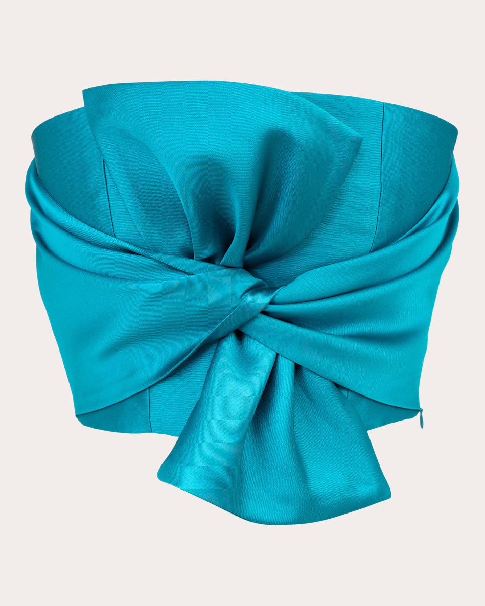 Whitney Satin Bow Strapless Top