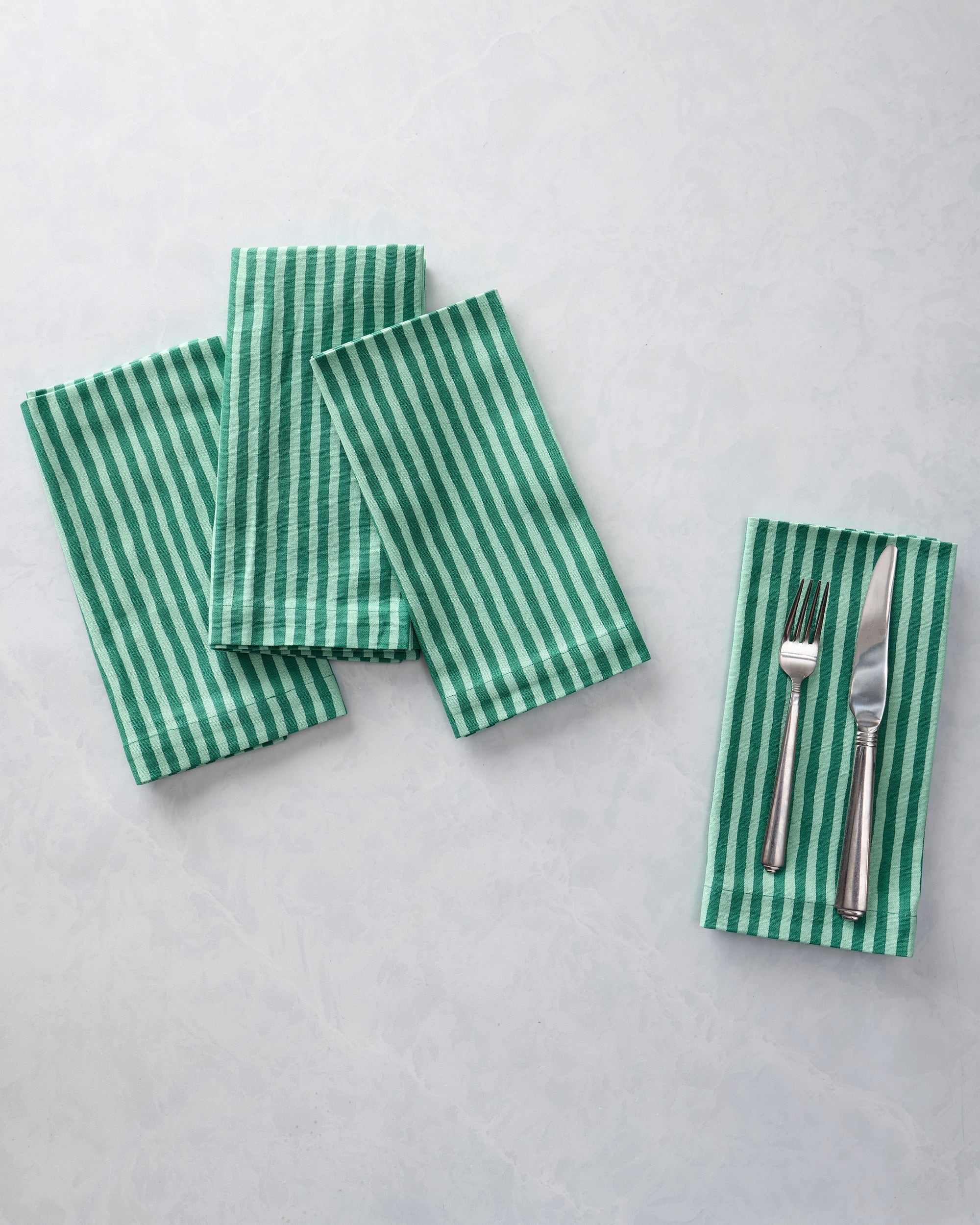 Painted Stripe - Print Napkins Set of 4 - Sage