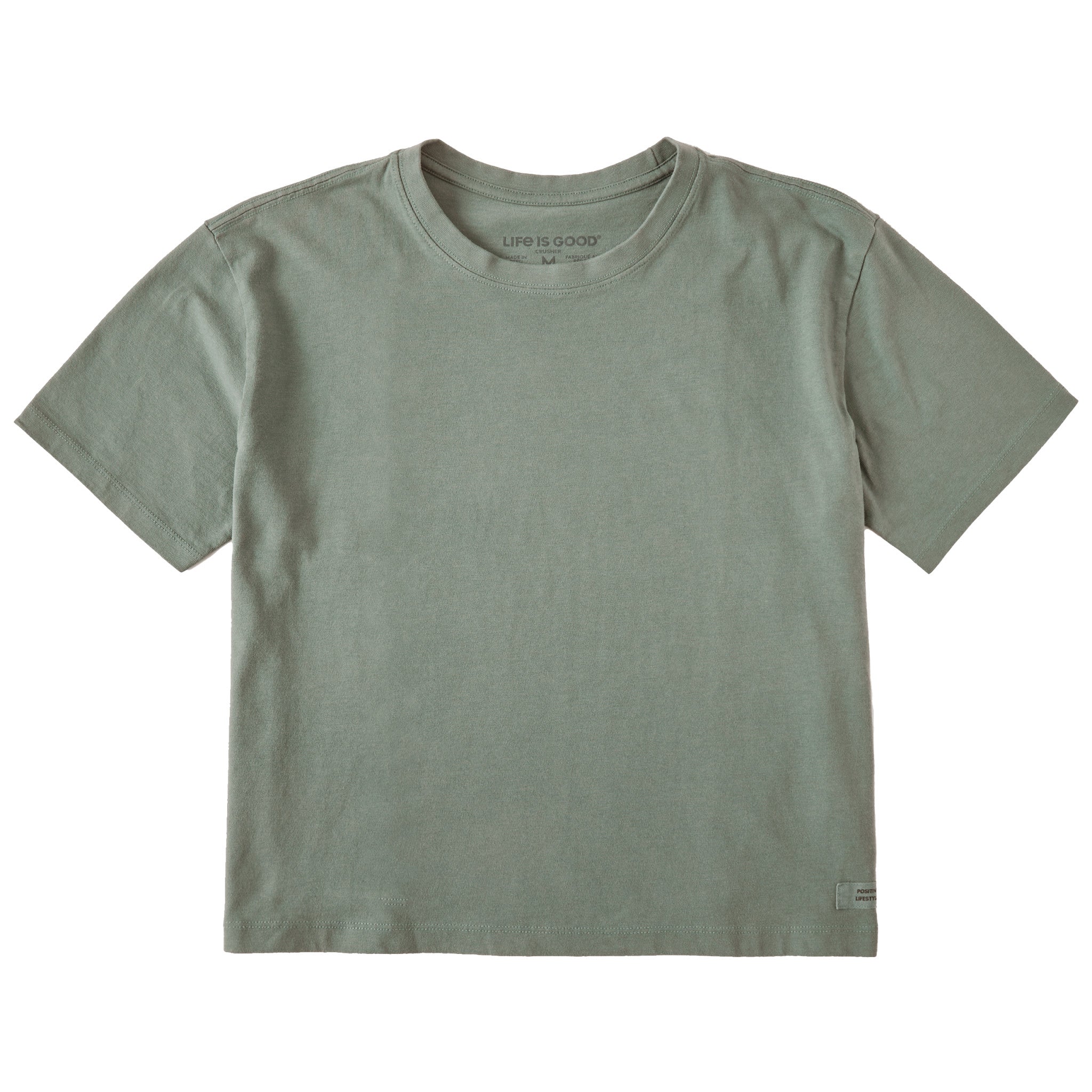 Women's Solid Short Sleeve Crusher Boxy Tee
