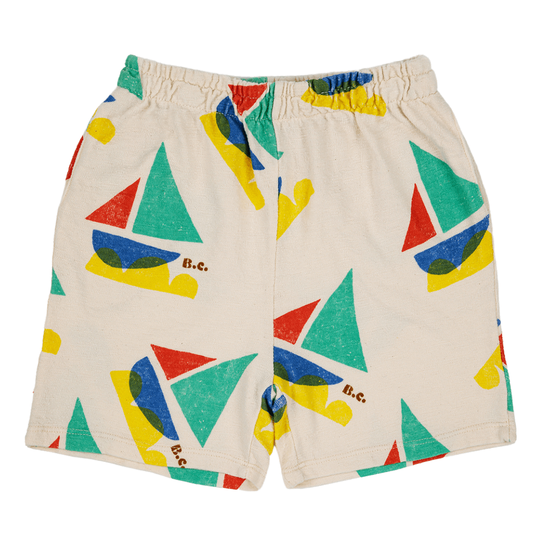 Multicolour Sail Boat All Over Bermuda Shorts
