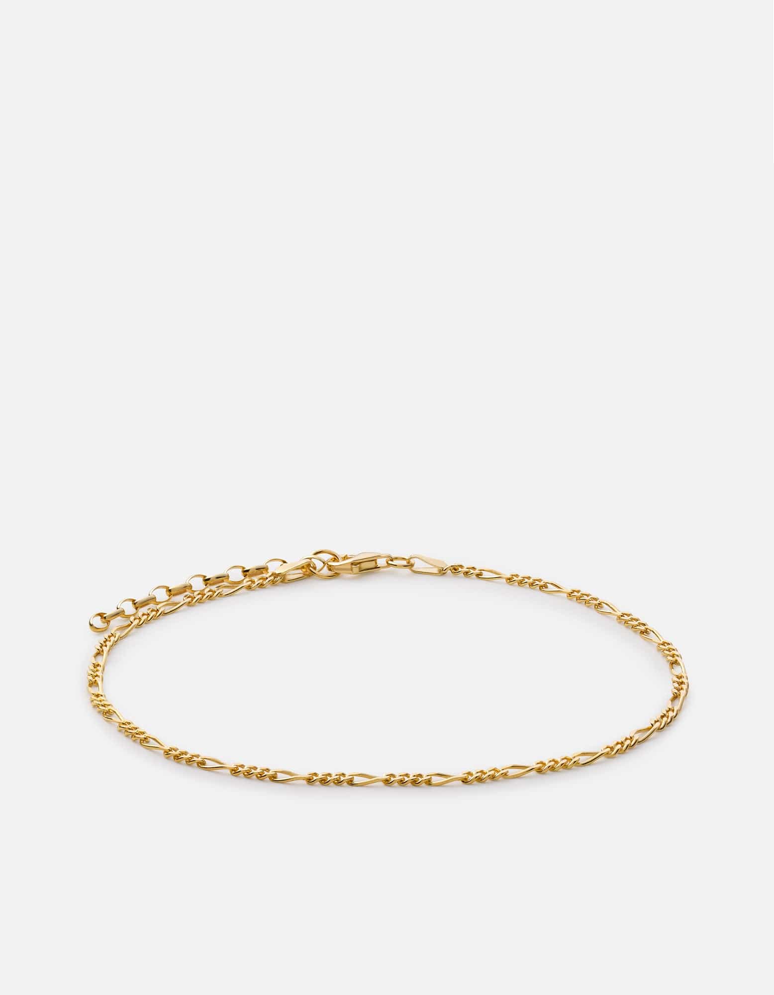 Figaro Chain Anklet, Gold Vermeil