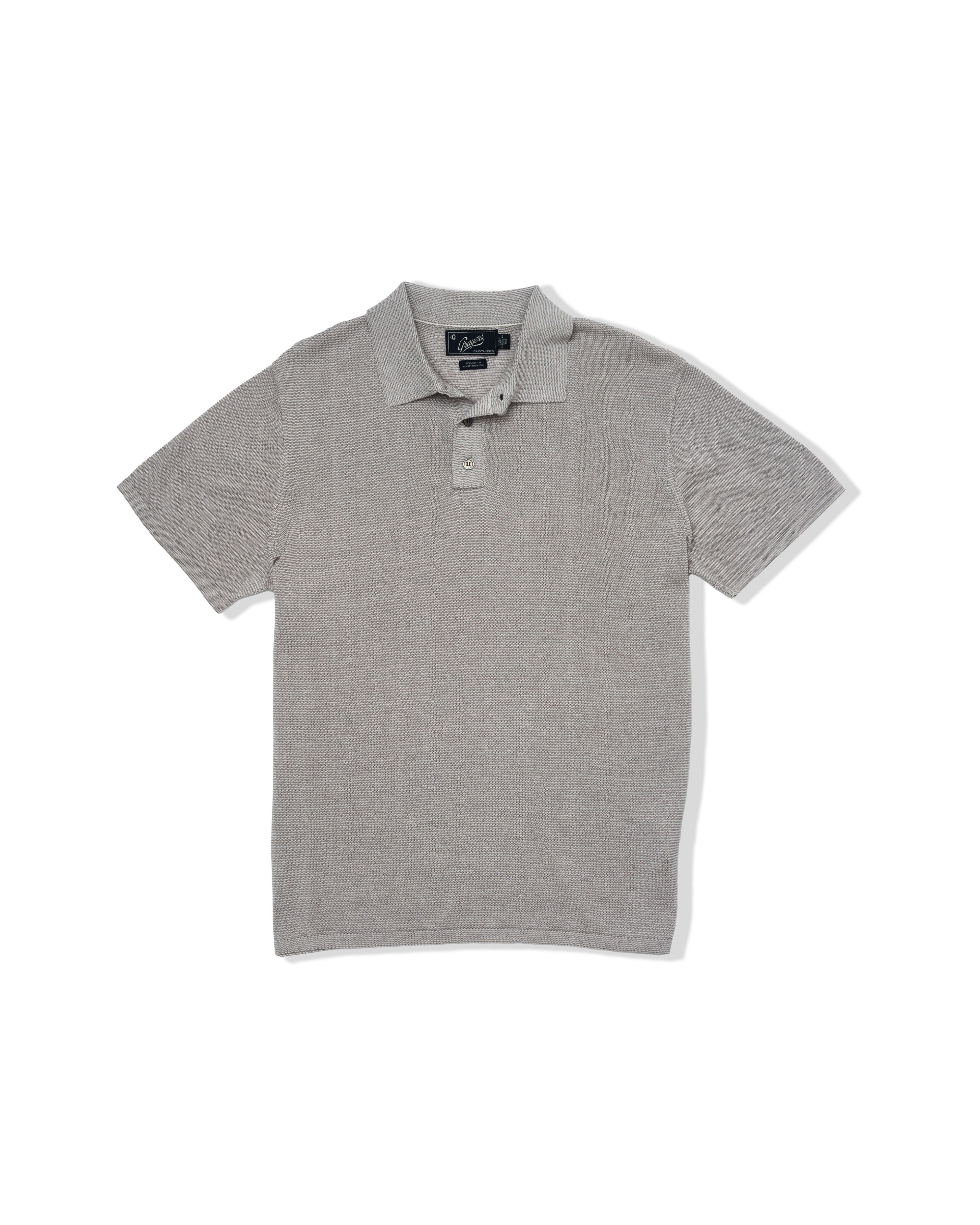 James Featherweight Sweater Polo - Gray Cream