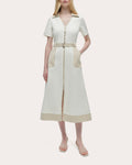 Hanover Color Block Twill Collared Midi Dress