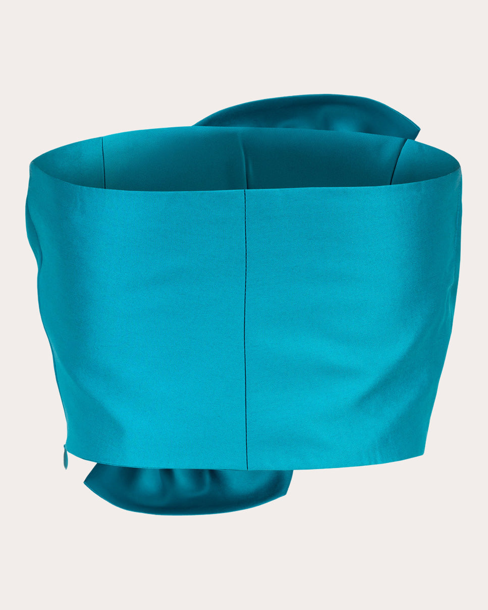 Whitney Satin Bow Strapless Top