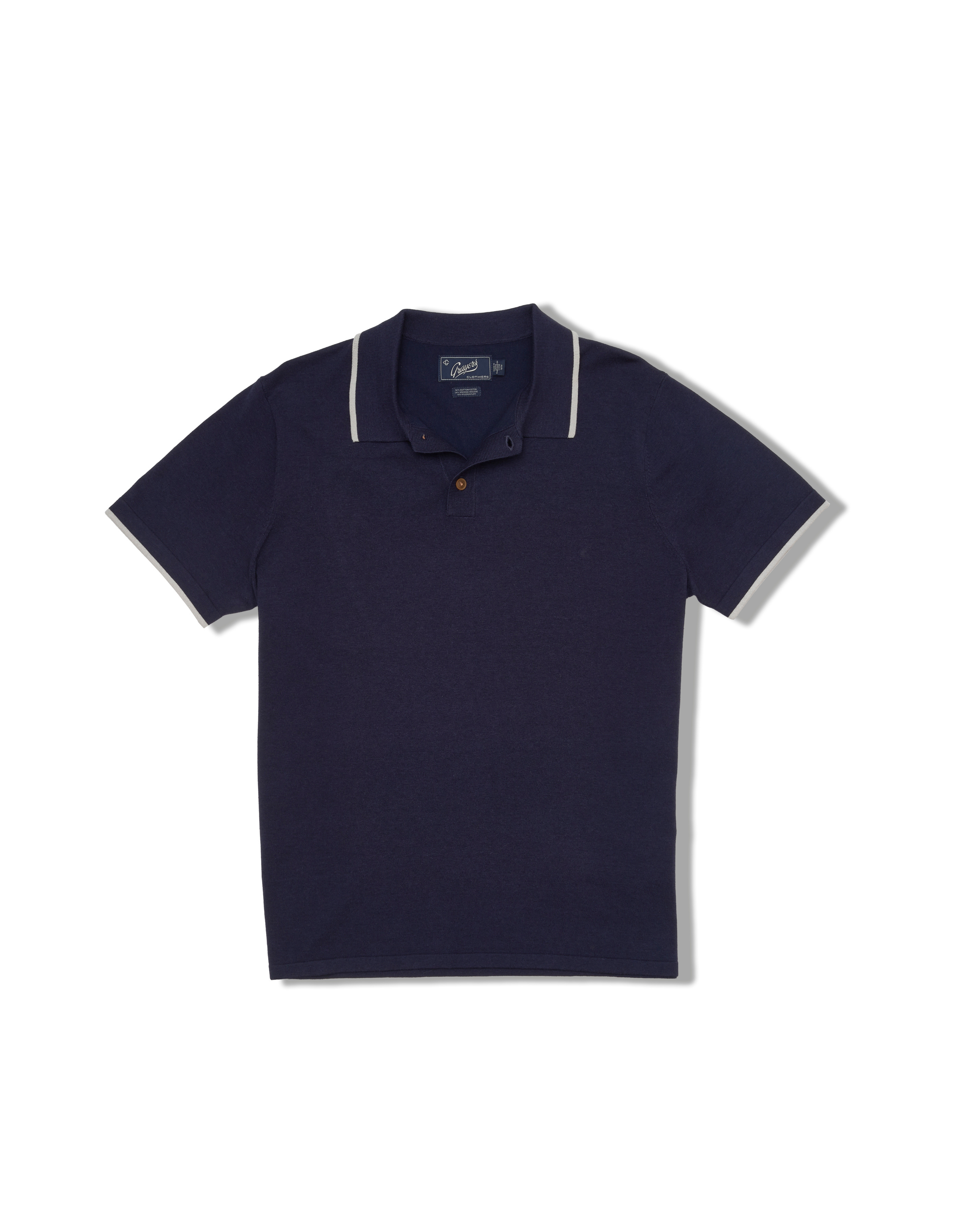 Cloud Cotton Viscose Sweater Polo - Navy