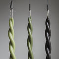 Hand-Twisted Beeswax Candles, Set of 4, Cool Tones