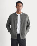 Luxe Merino Crew Cardigan | Heathered Charcoal