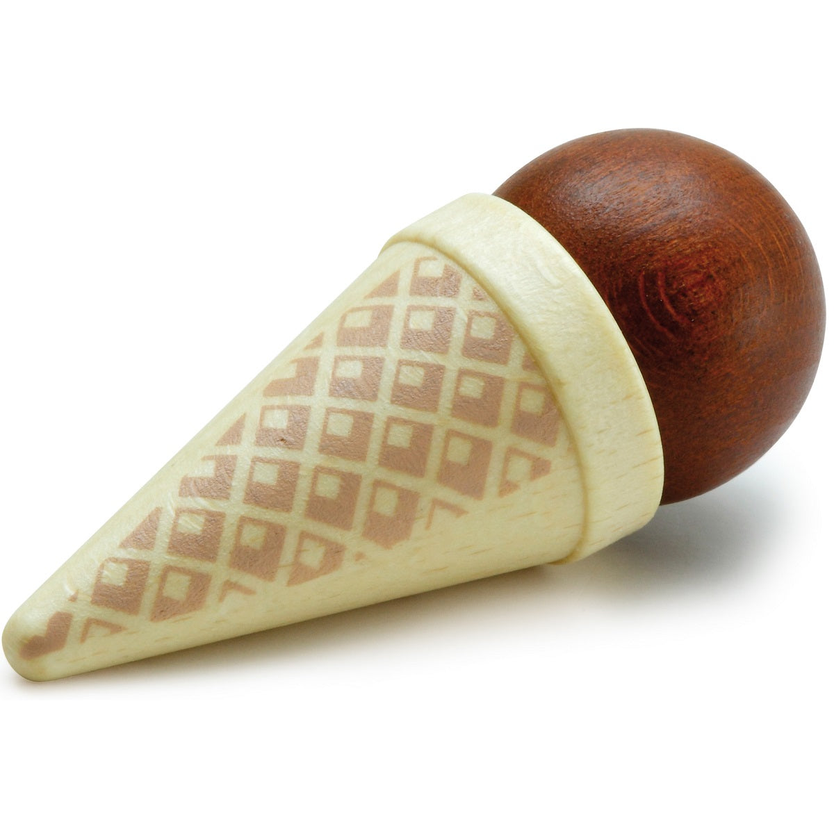 1 x Wooden Ice Cream Cone - Chocolate