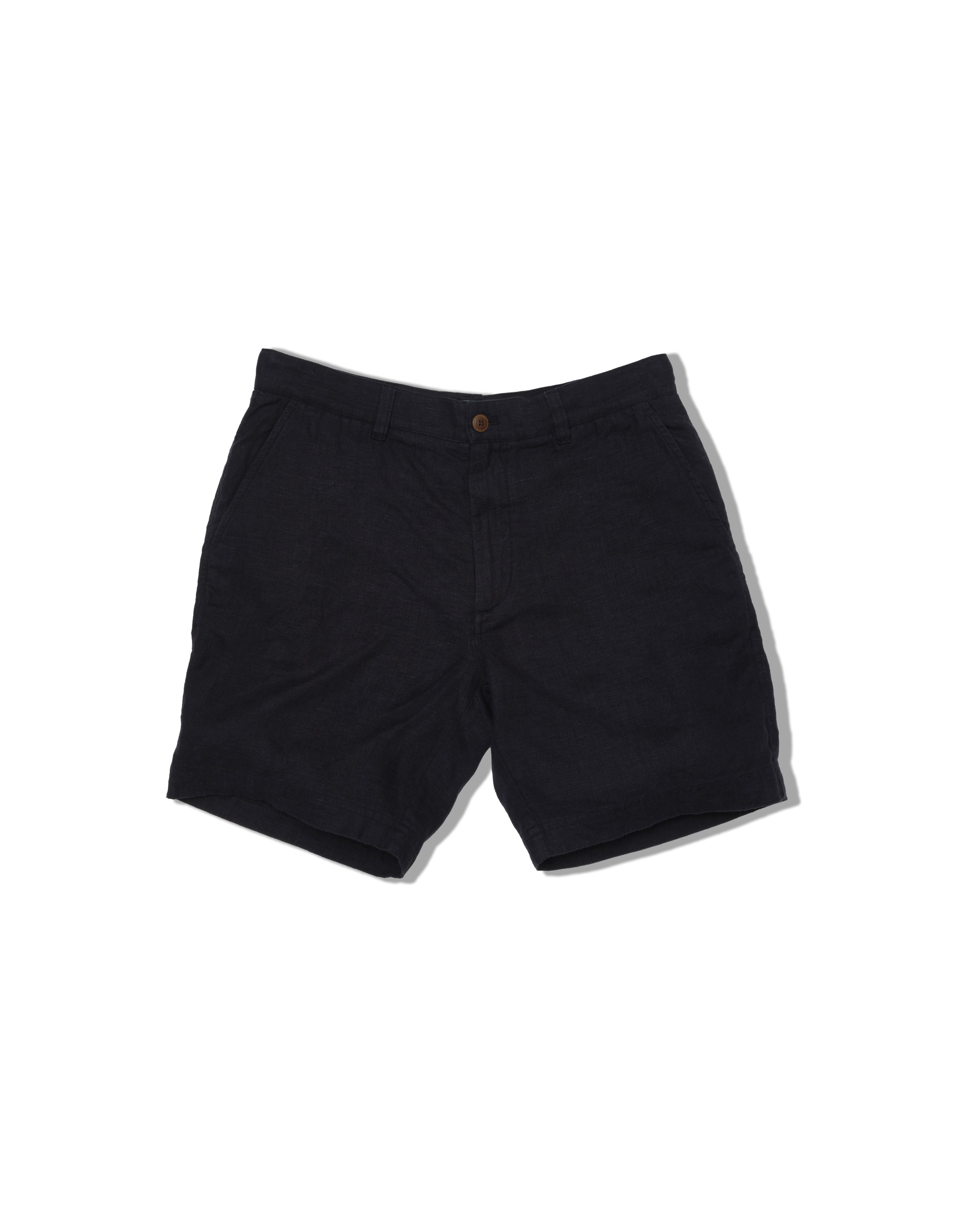 Aventura Washed Linen Shorts - Navy