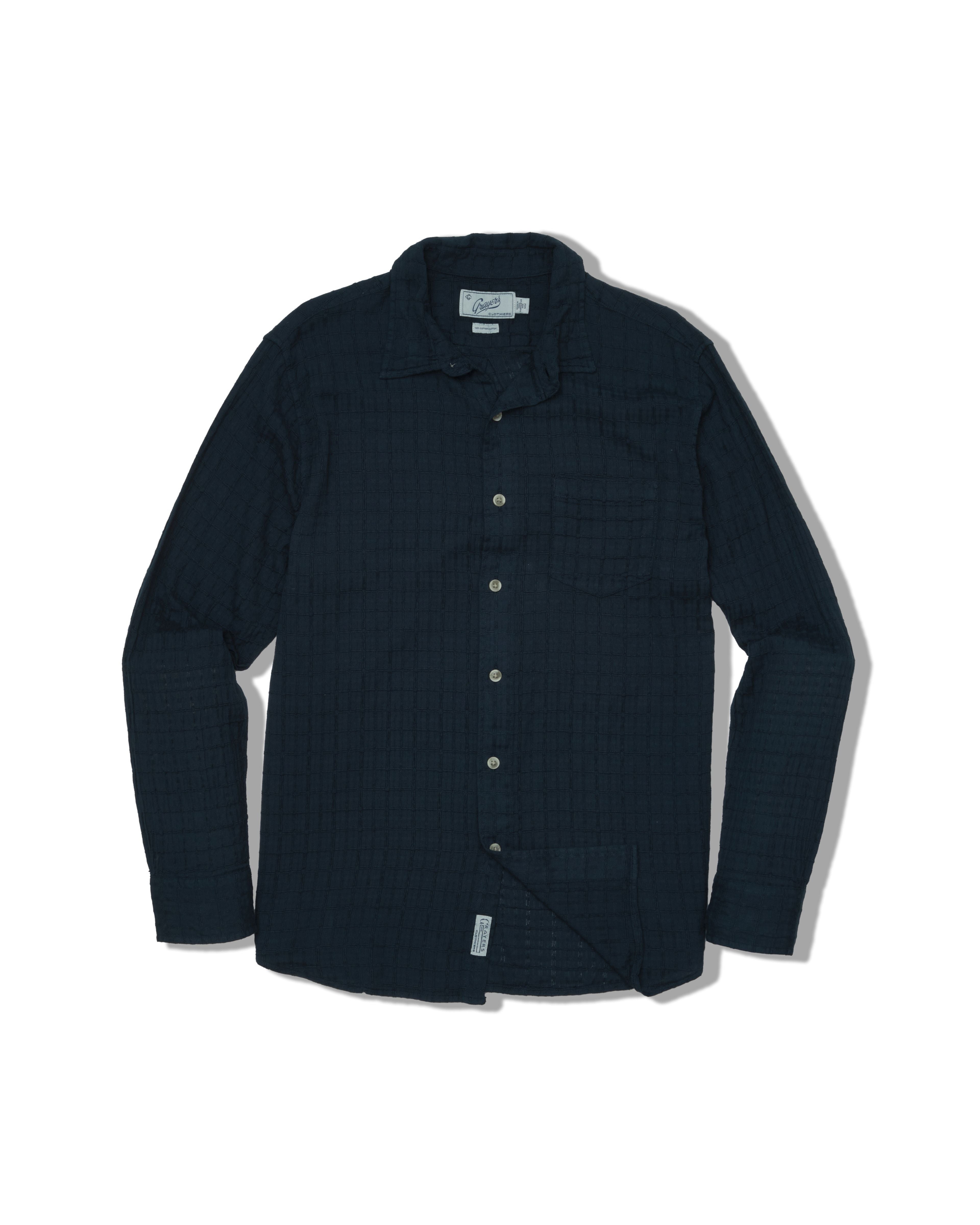 Bamboo Dobby Long Sleeve Shirt - Blue Wing Teal