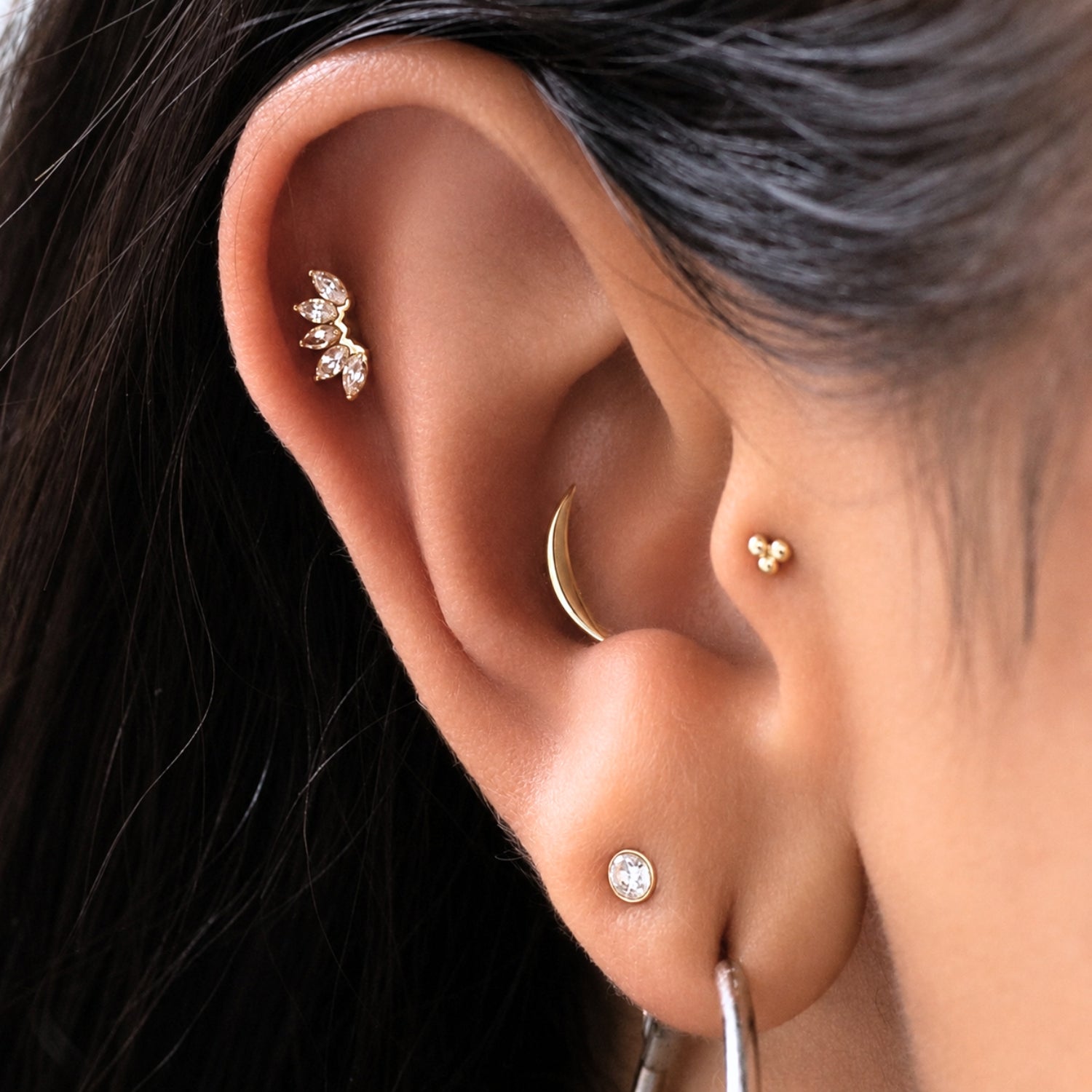High Polish Curved Earring