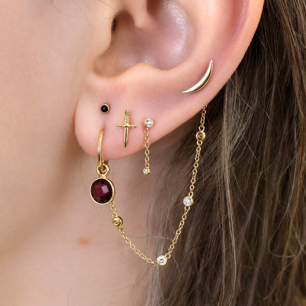High Polish Curved Earring