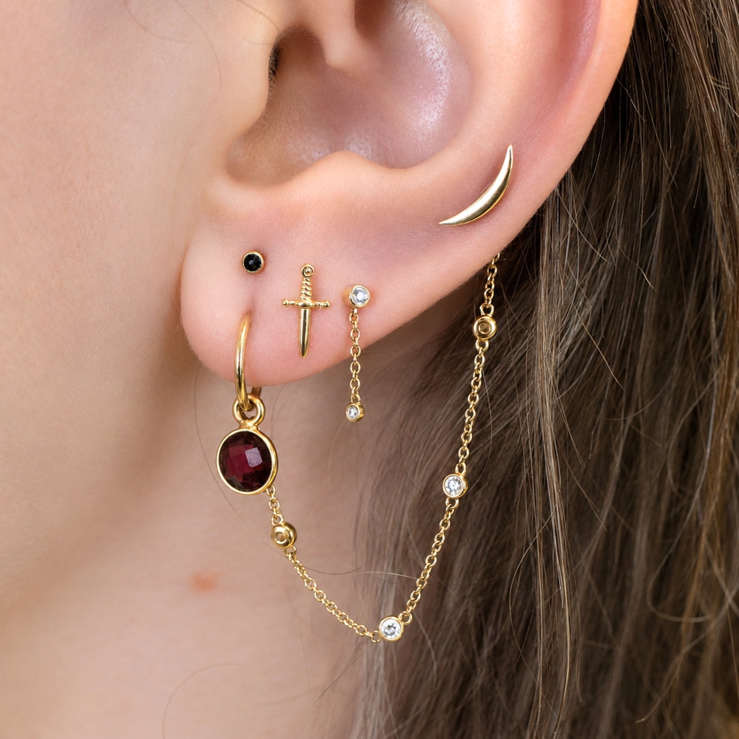 High Polish Curved Earring