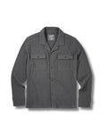 Waffle Button Front Camp Shirt - Charcoal