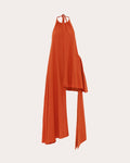Nata Asymmetric Linen-Blend Halterneck Top