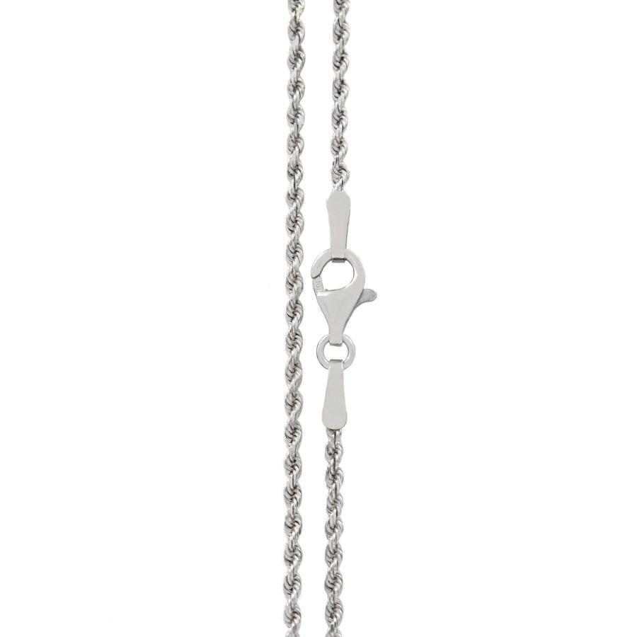 16" 1.5mm Rope Chain in White Gold