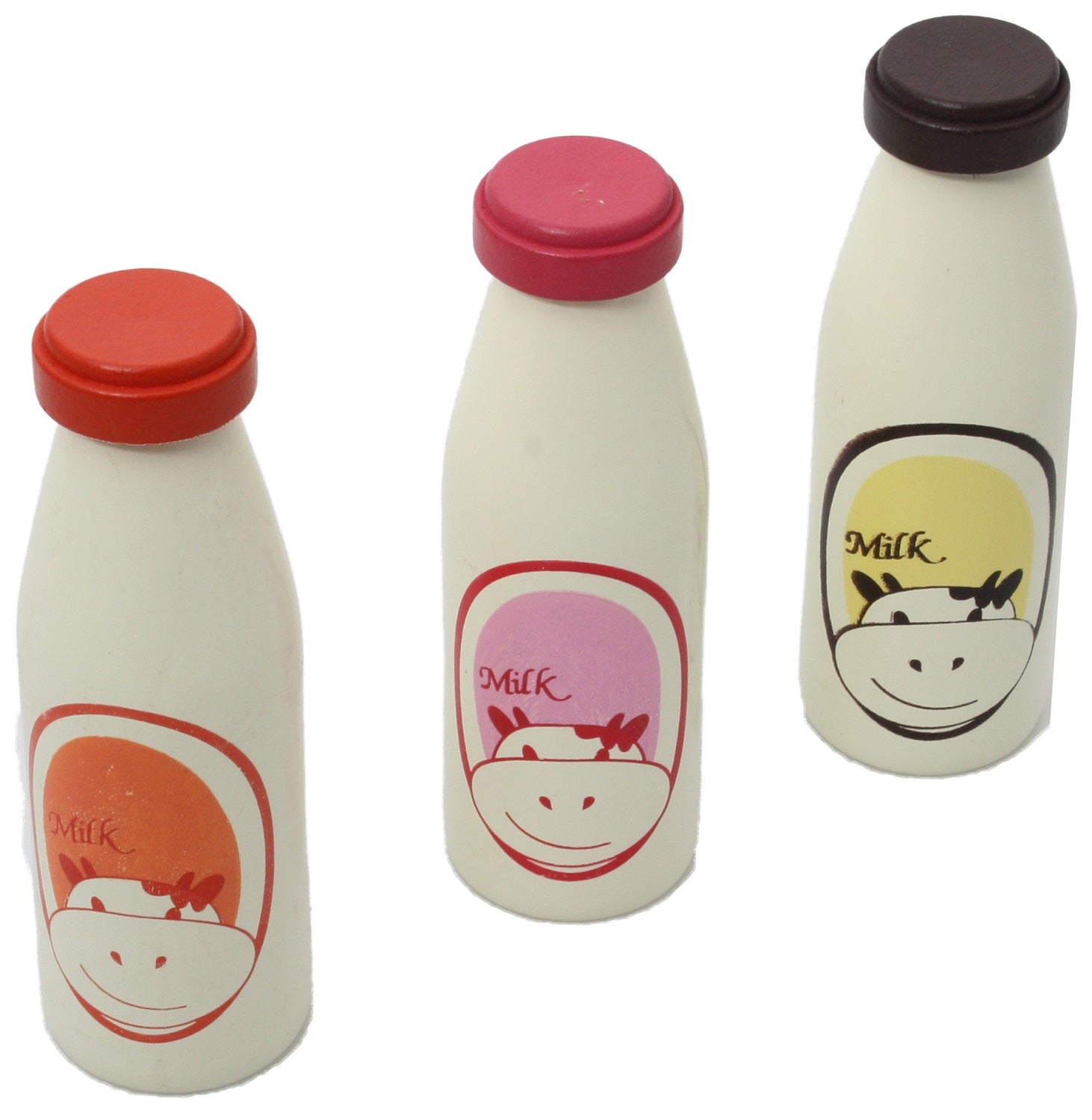 3 x Wooden Bottles of Milk