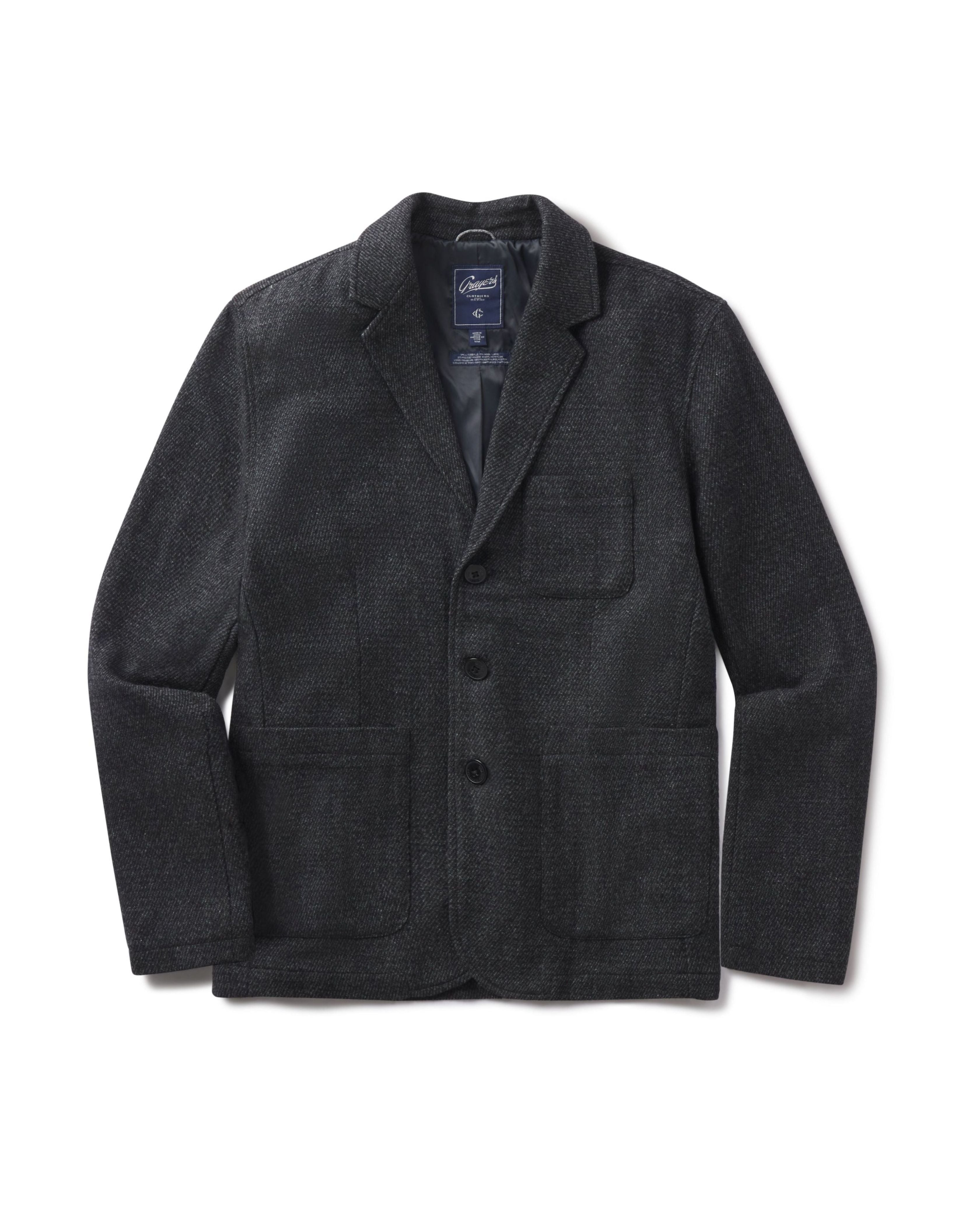 Hutton Wool Twill Sport Coat - Charcoal