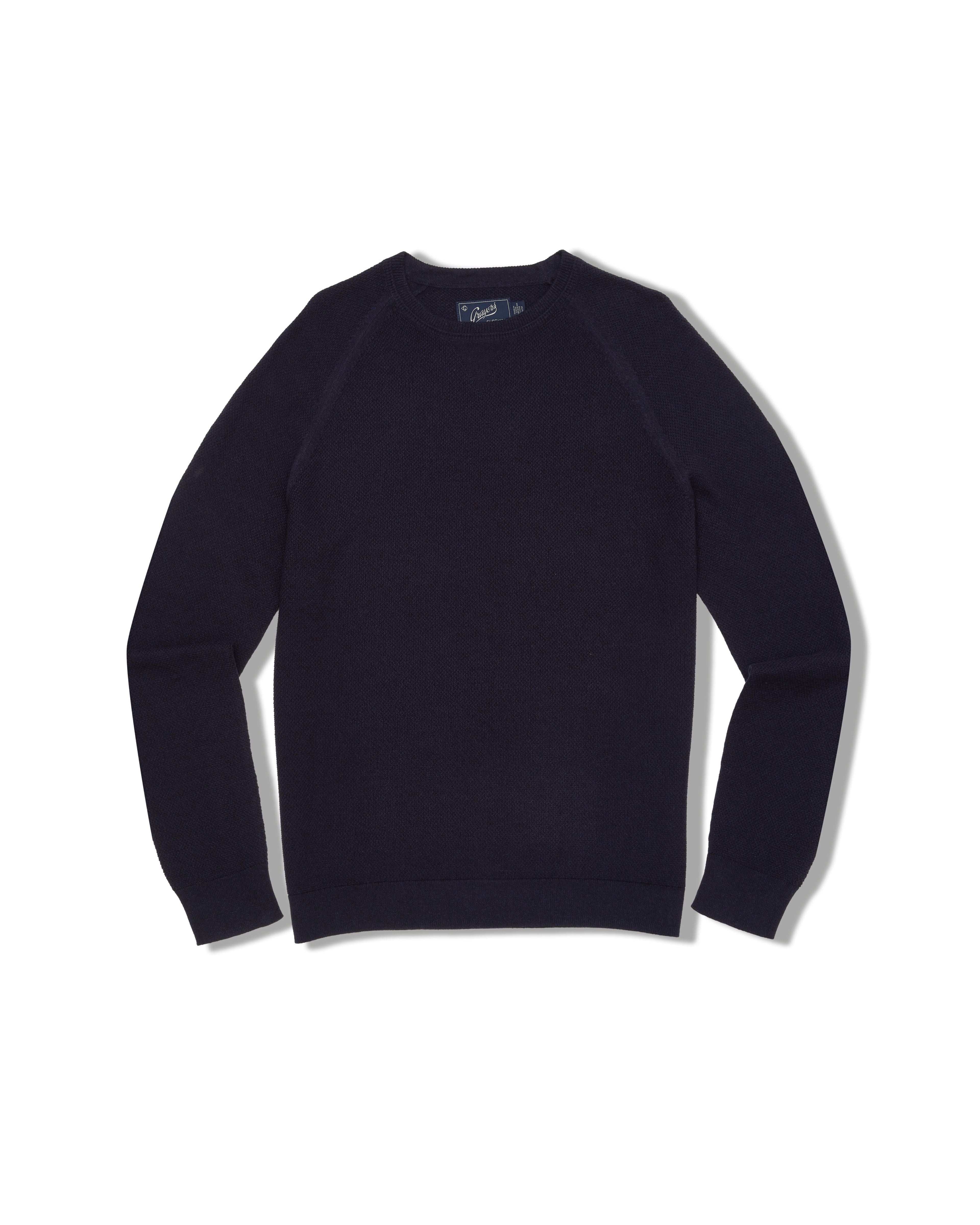 Ernest Textured Waffle Stitch Sweater - Navy