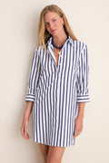 Blue and White Stripe Carlotta Mini Dress