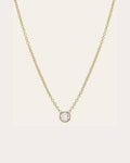 Diamond & 14k Gold Large Bezel Pendant Necklace