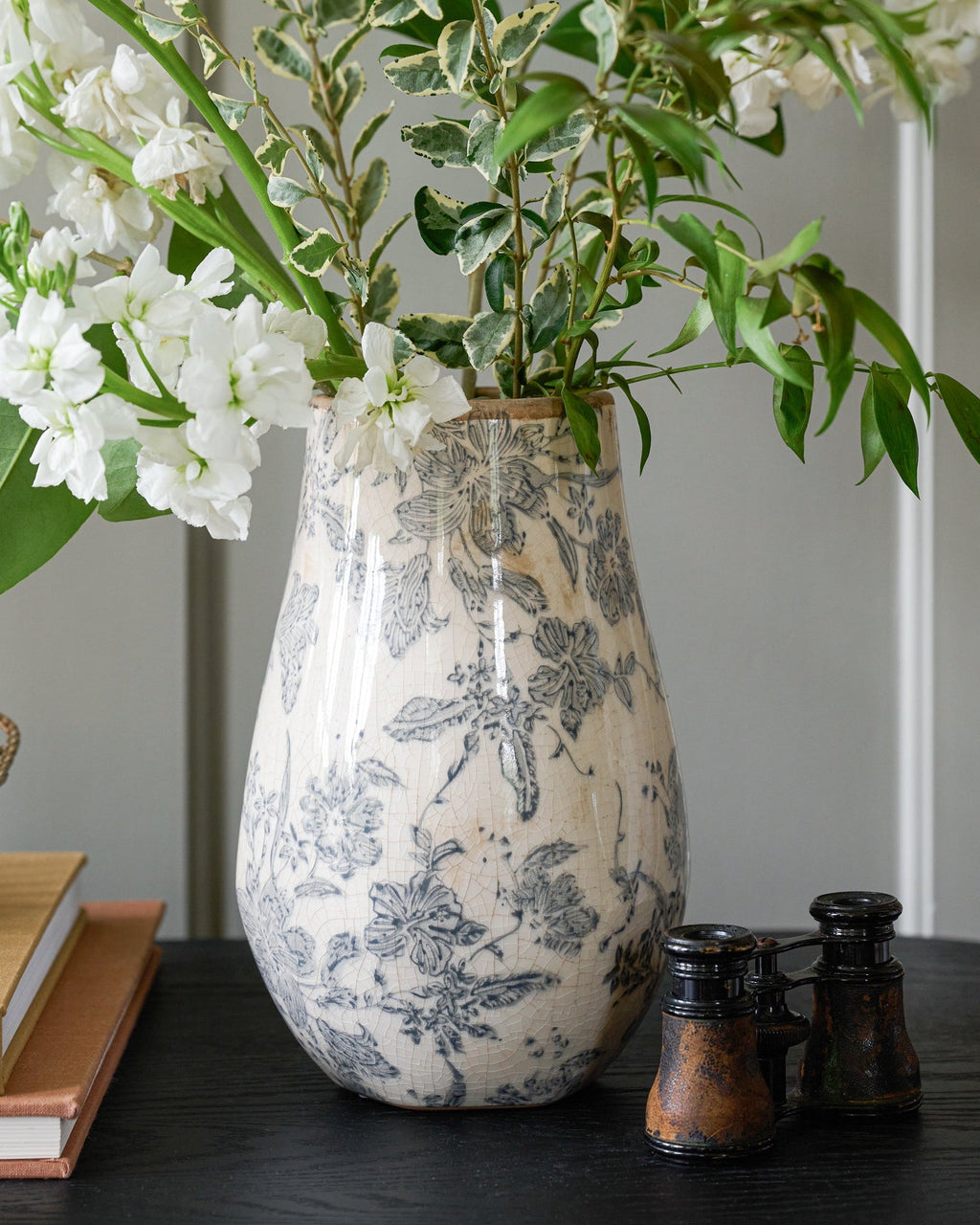 Black and White Distressed Vase