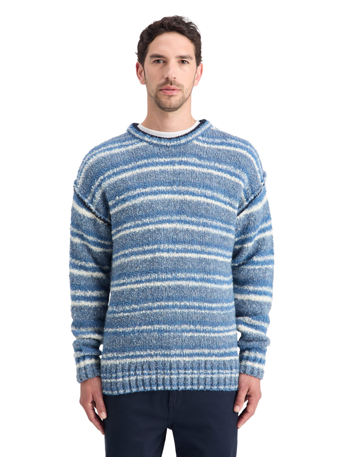 Drop Shoulder Boucle Sweater
