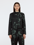 Floral Jacquard Cropped Blazer
