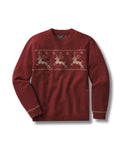 Reindeer Lambswool Sweater Crew - Holiday Red
