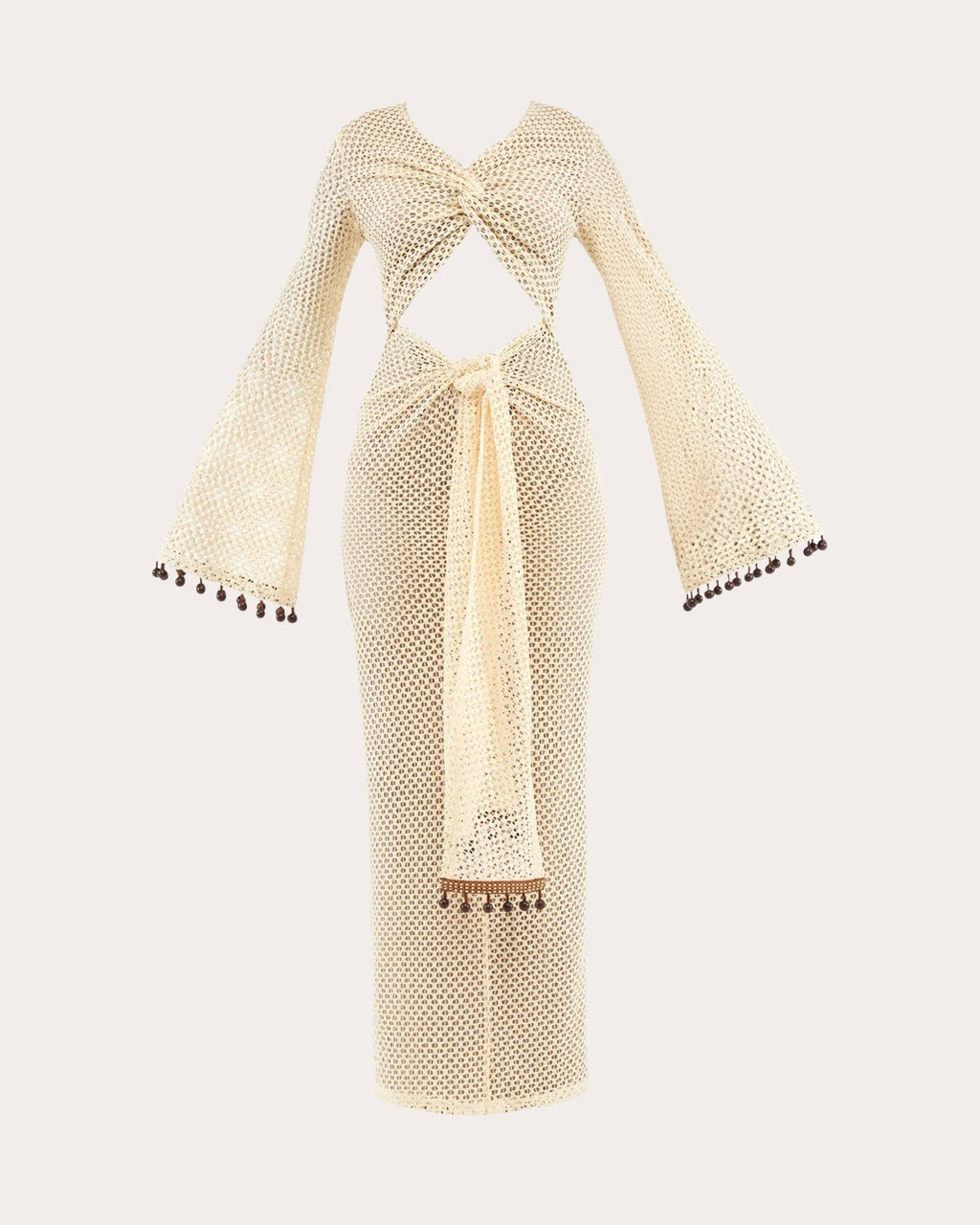 Teri Twist Front Cutout Crochet-Knit Maxi Dress