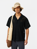 Crochet Short-Sleeved Relaxed-Fit Shirt