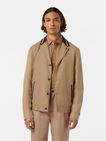 Contrast-Trimmed Tailored Shirt Jacket