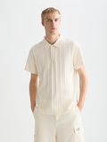 Structured Ribbed Relaxed-Fit Polo
