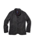 Gaudet Linen French Chore Jacket - Navy Herringbone
