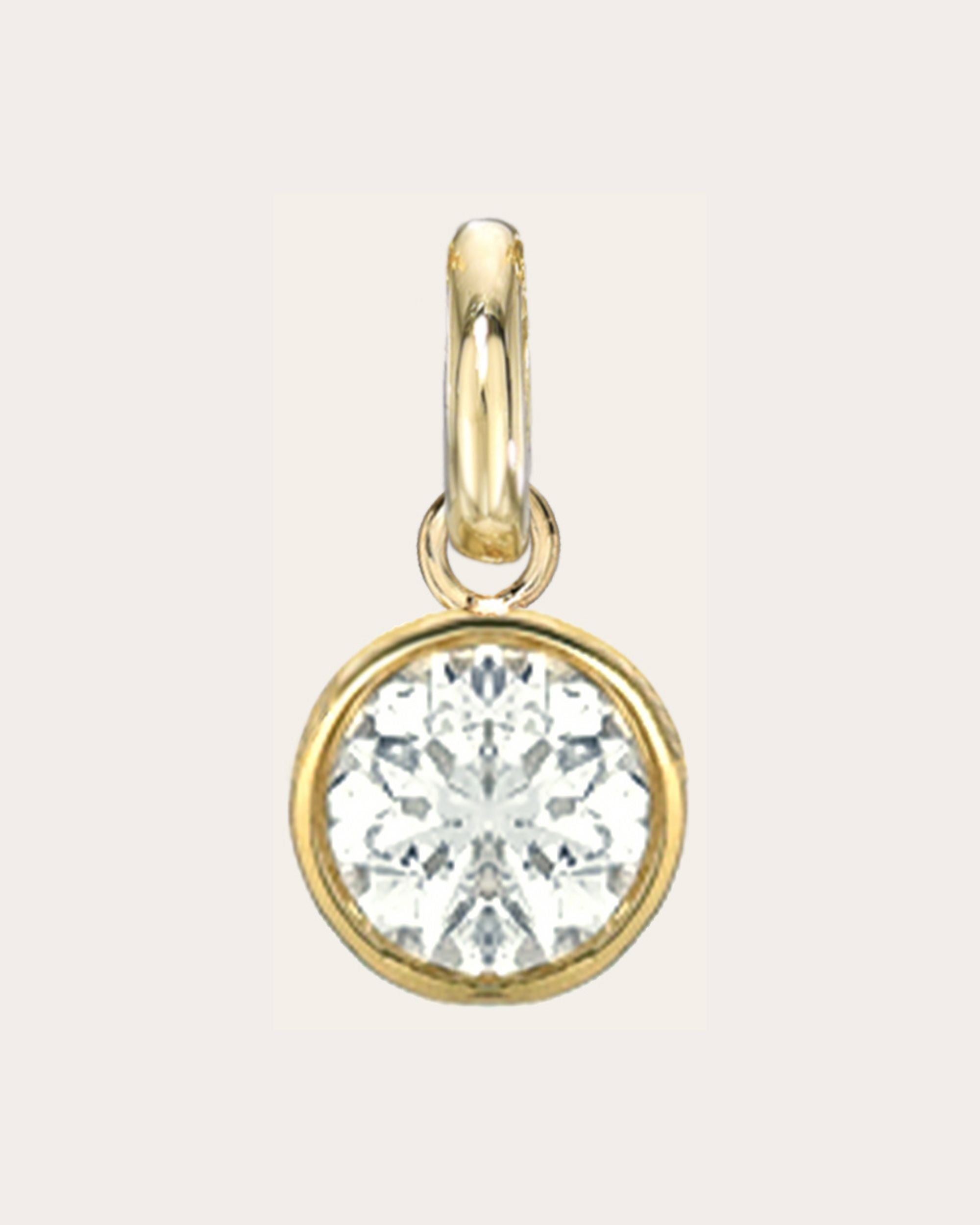 Diamond & 14k Gold Large Bezel Pendant