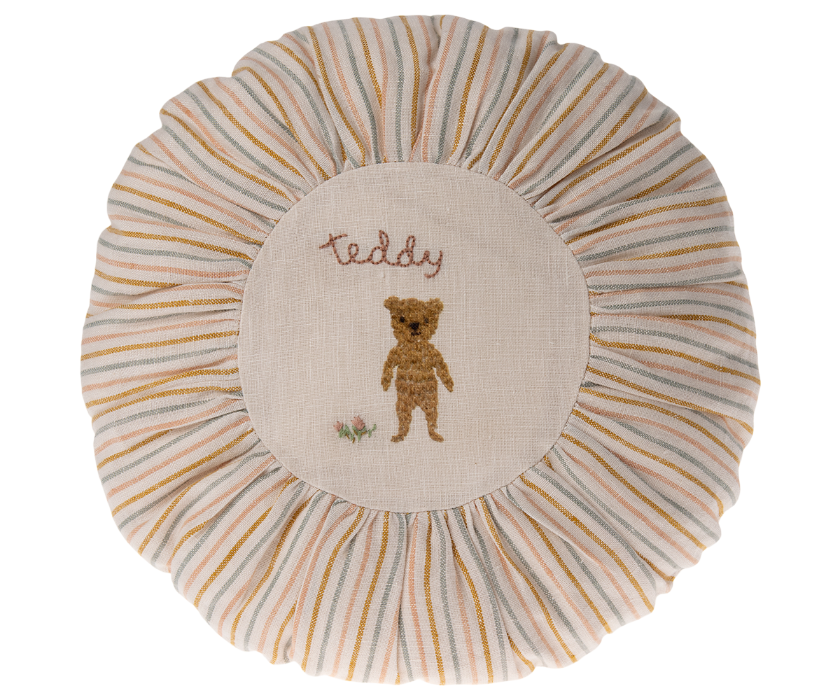 Cushion, Round, Small - Teddy, striped