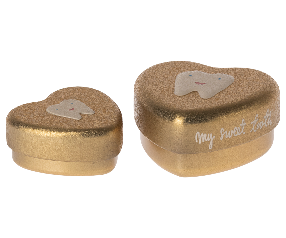Tooth box, 2 pcs set - Gold