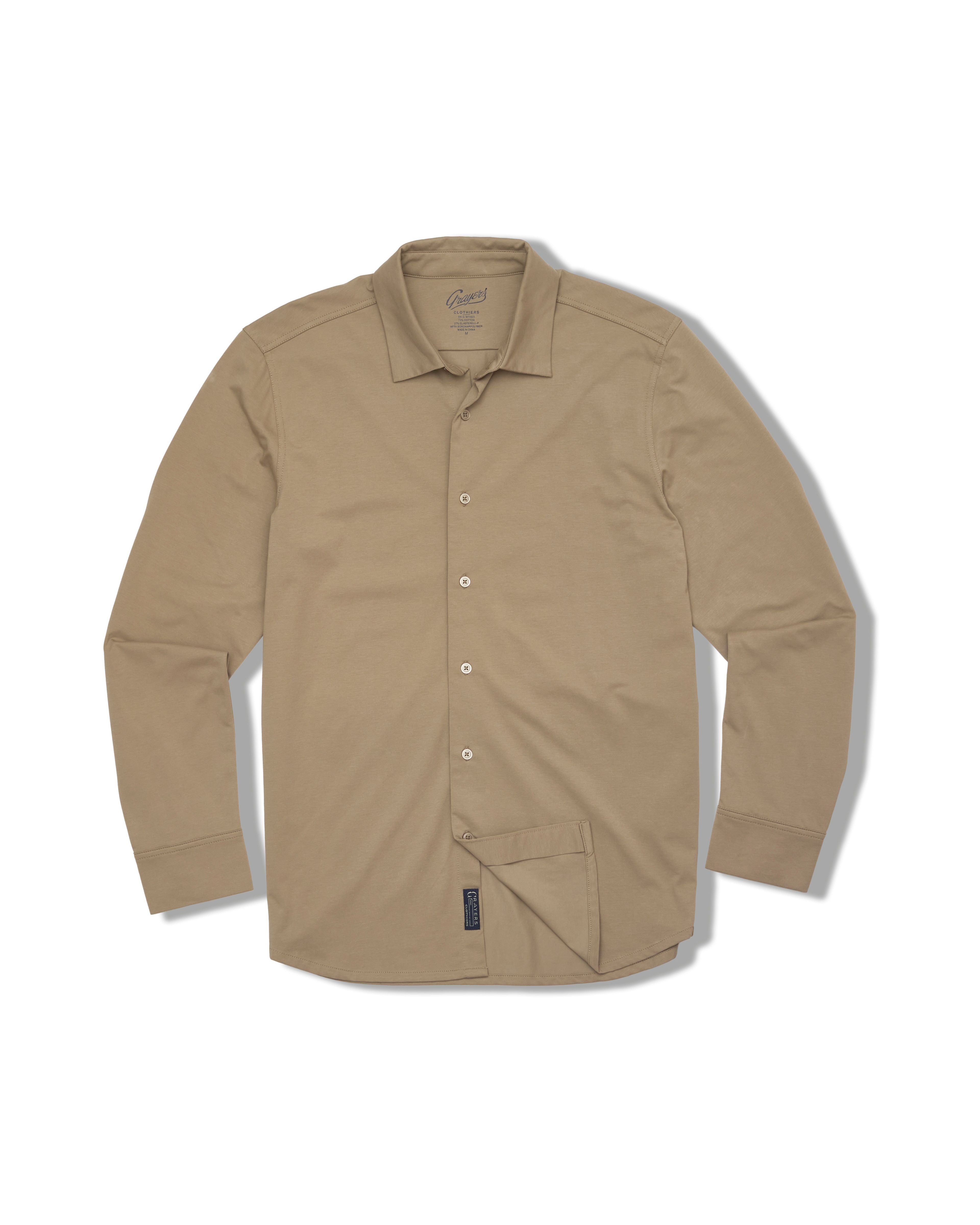 Hackett Cotton Sorona Knit Shirt - Dune