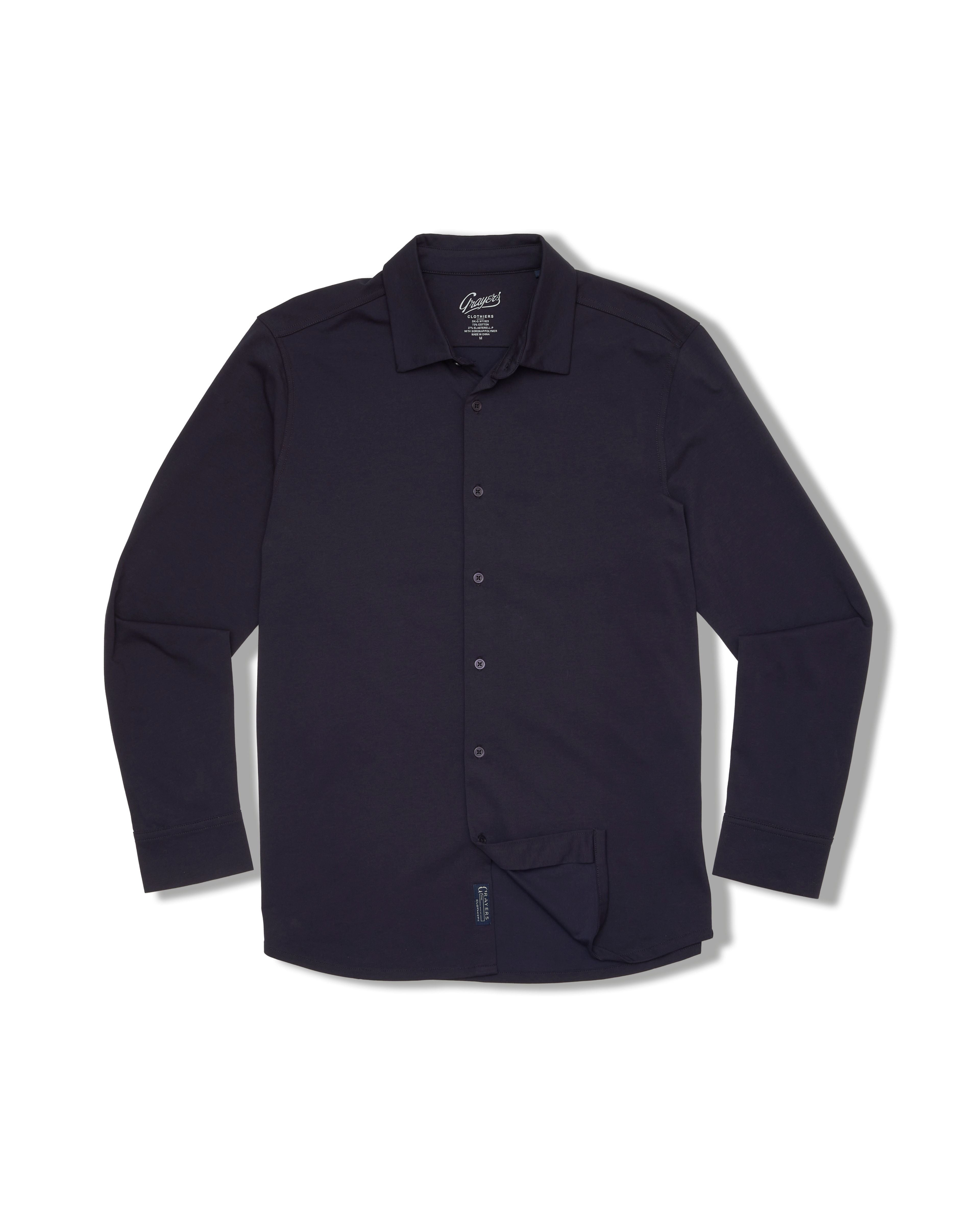 Hackett Cotton Sorona Knit Shirt - Navy