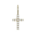 Women's Moissanite Diamond Cross Micro Pendant in Yellow Gold Vermeil