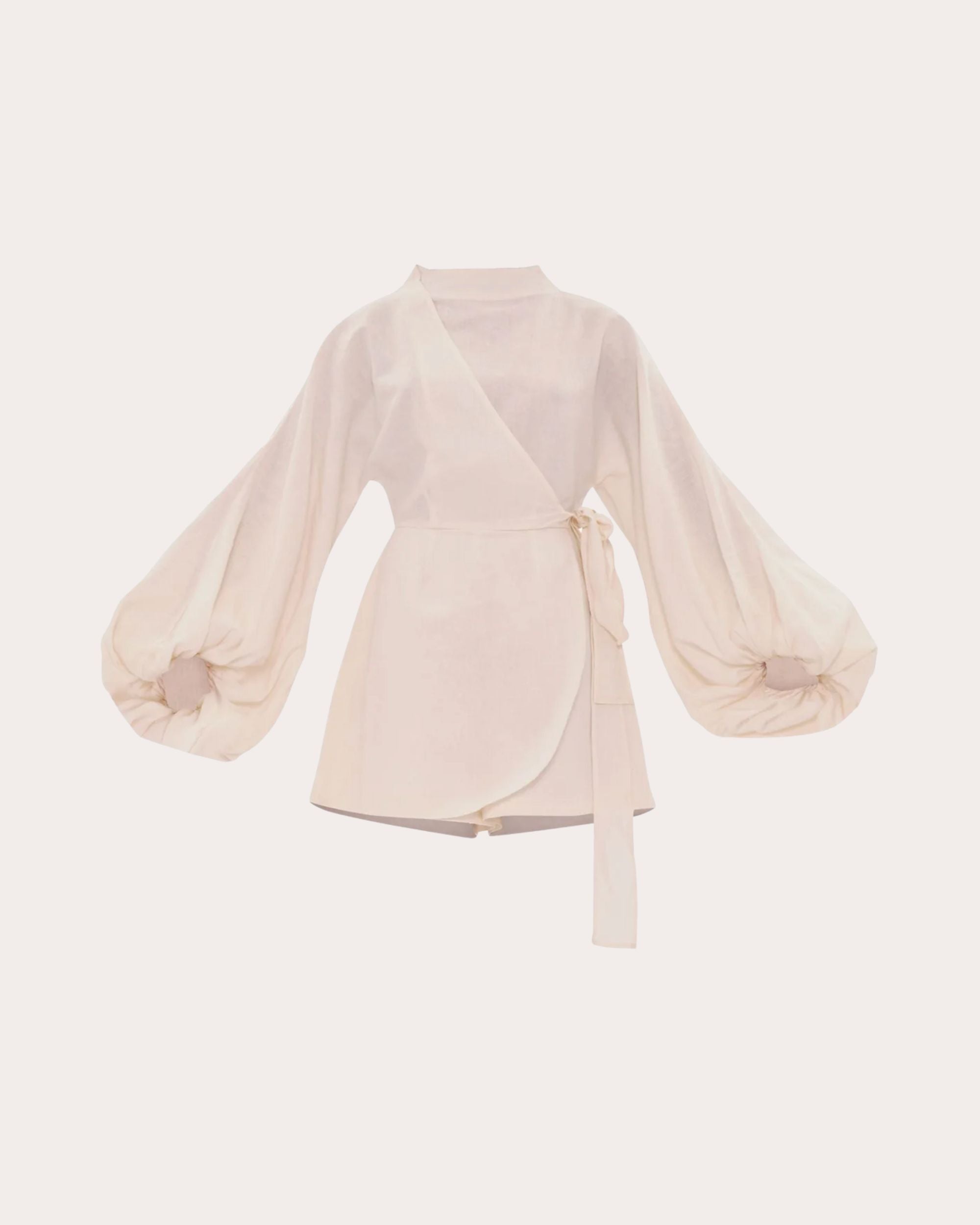 Baso Faux-Wrap Linen Romper