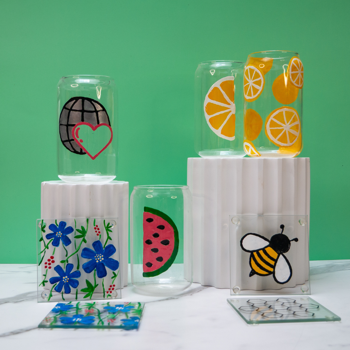 Enamel Glass Painting Family-Style Craft Pack