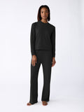 Women's Brushed Bamboo Wide Leg Pull On Pant & Pullover Crew Set