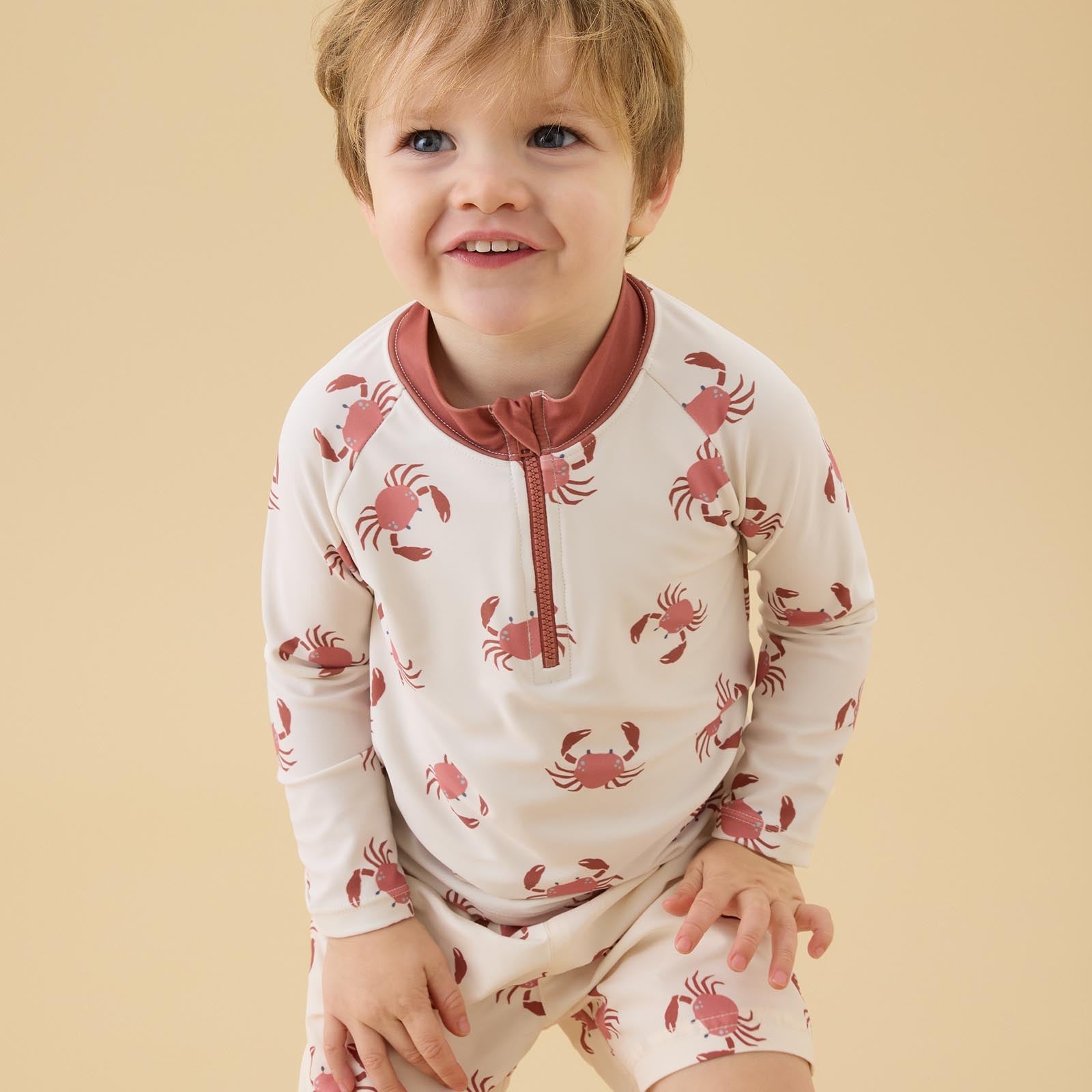 KIDLY by MORI Rash Vest - Crab Print
