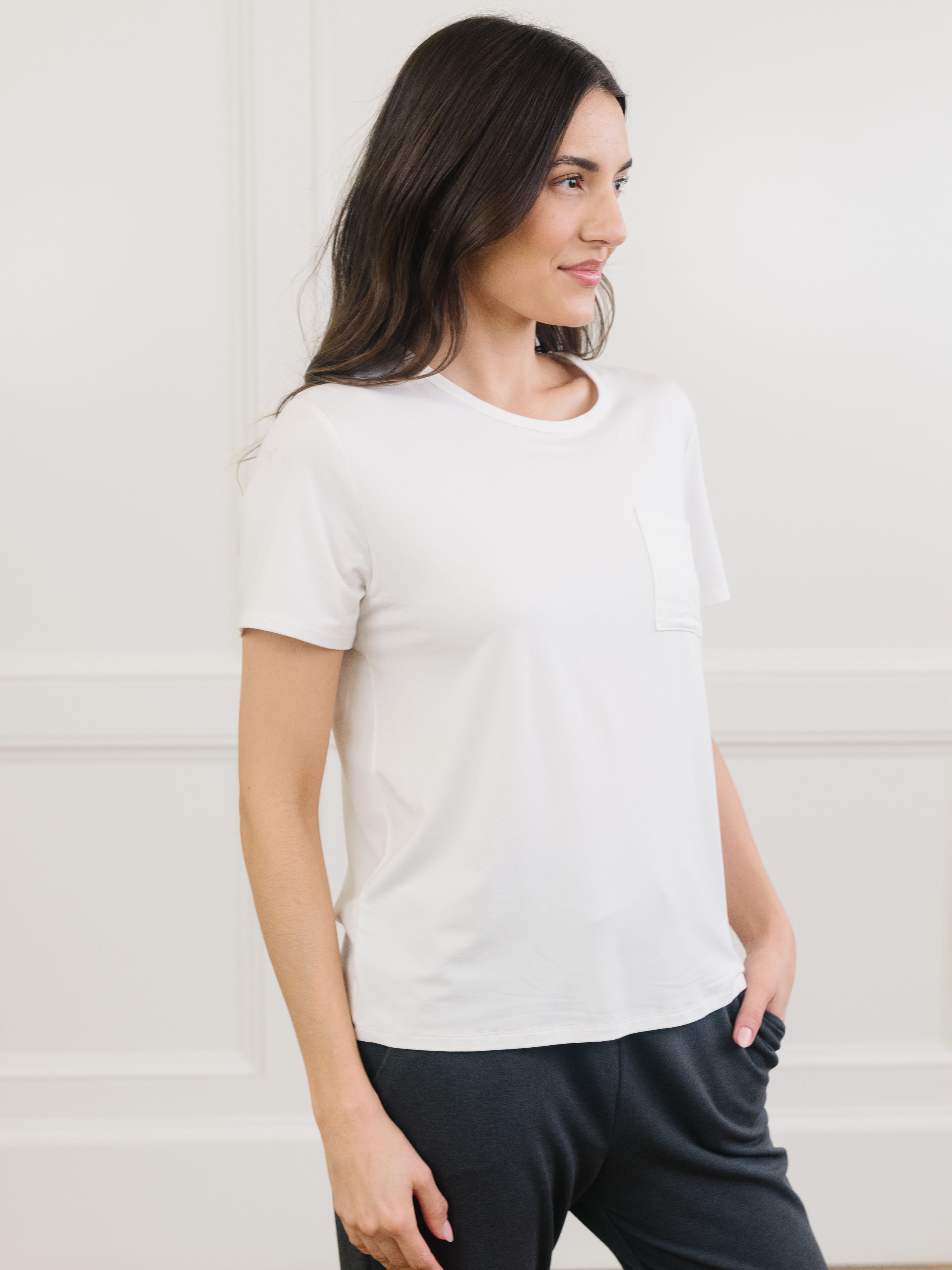 Women's Bamboo Stretch-Knit Lounge Tee - Wholesale