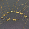 Lucky Numbers 18K Gold Plated Stainless Steel Necklace - FGS